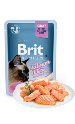 Brit Premium by Nature Cat Delicate Fillets in Gravy with Salmon for Sterilized | Wet (Saqueta)