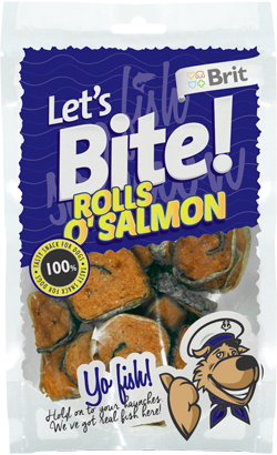 Brit Let's Bite Rolls o' Salmon - Descontinuado