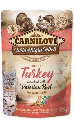 Carnilove Grain-Free Cat Turkey with Valerian Root | Wet (Saqueta)