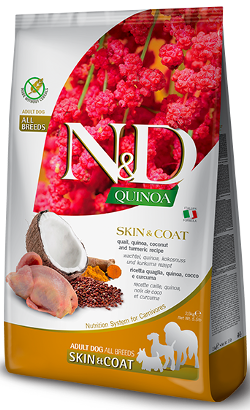 N&D Quinoa Dog Skin & Coat Quail & Coconut Adult Medium Maxi