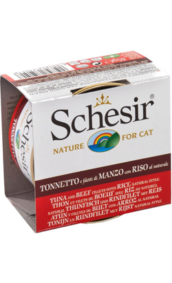 Schesir Cat Atum com Filete de Carne e Arroz ao Natural | Wet (Lata)
